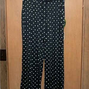 Elegant Black Polka Dot Women's Pajama Pants